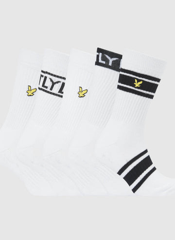 Five Pack Montrose Socks - White