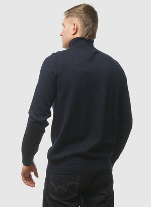 Cotton Merino Turtleneck Jumper - Dark Navy