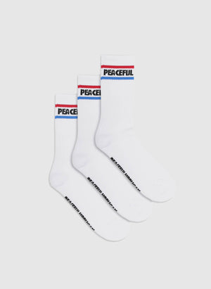 Three Pack Tube Socks - White