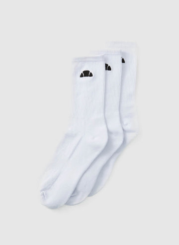 Alacre 3 Pack Crew Socks - White