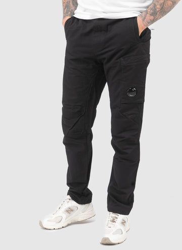 Diagonal Flatt Nylon Cargo Pants - Black