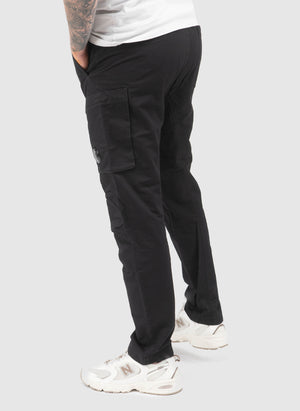 Diagonal Flatt Nylon Cargo Pants - Black