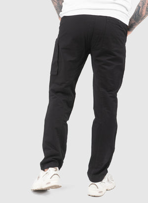 Diagonal Flatt Nylon Cargo Pants - Black