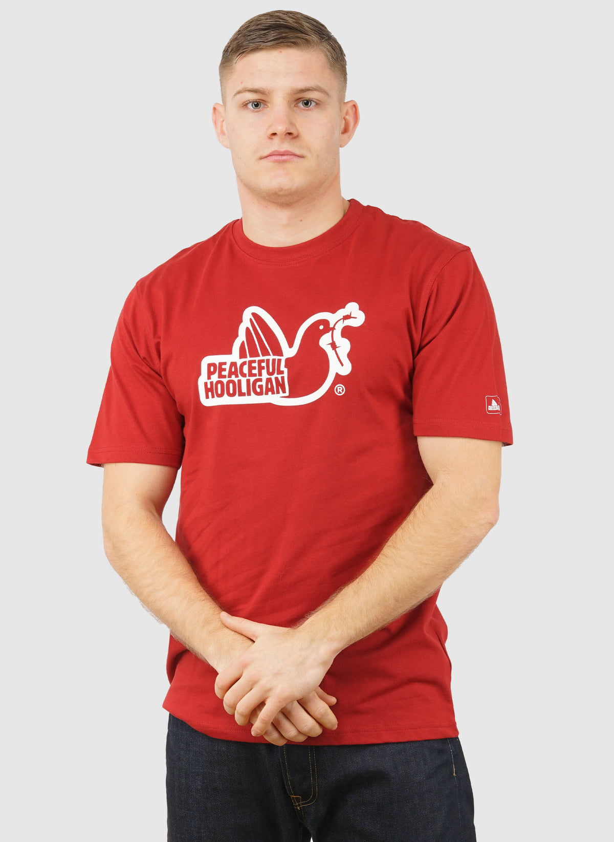 Outline Dove T-Shirt - Dark Red
