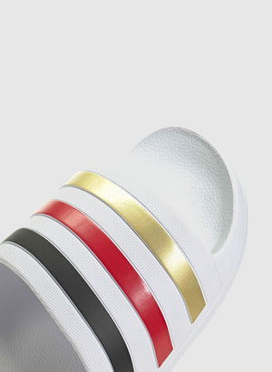 Adilette - White/Black/Red/Gold