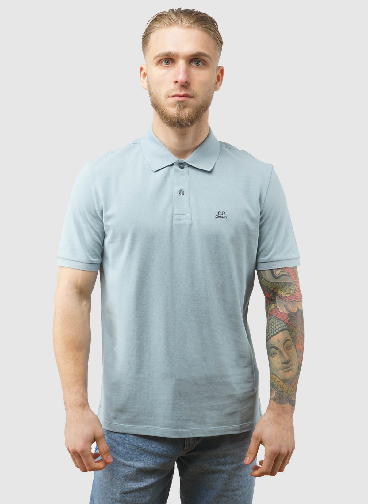 Stretch Piquet Poloshirt - Silver Blue