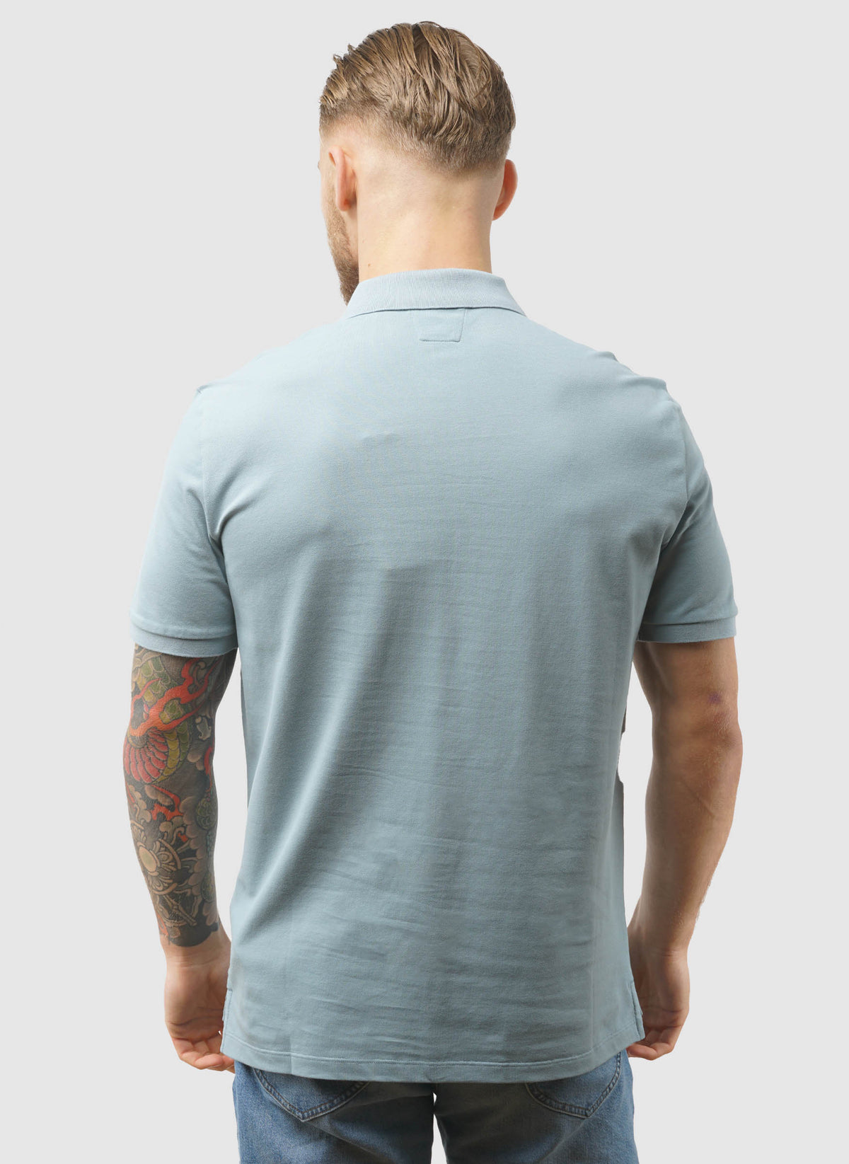 Stretch Piquet Poloshirt - Silver Blue