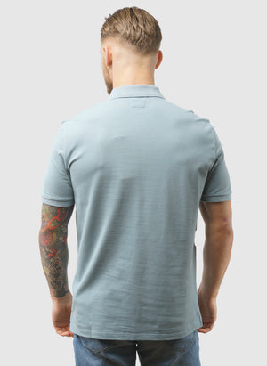 Stretch Piquet Poloshirt - Silver Blue