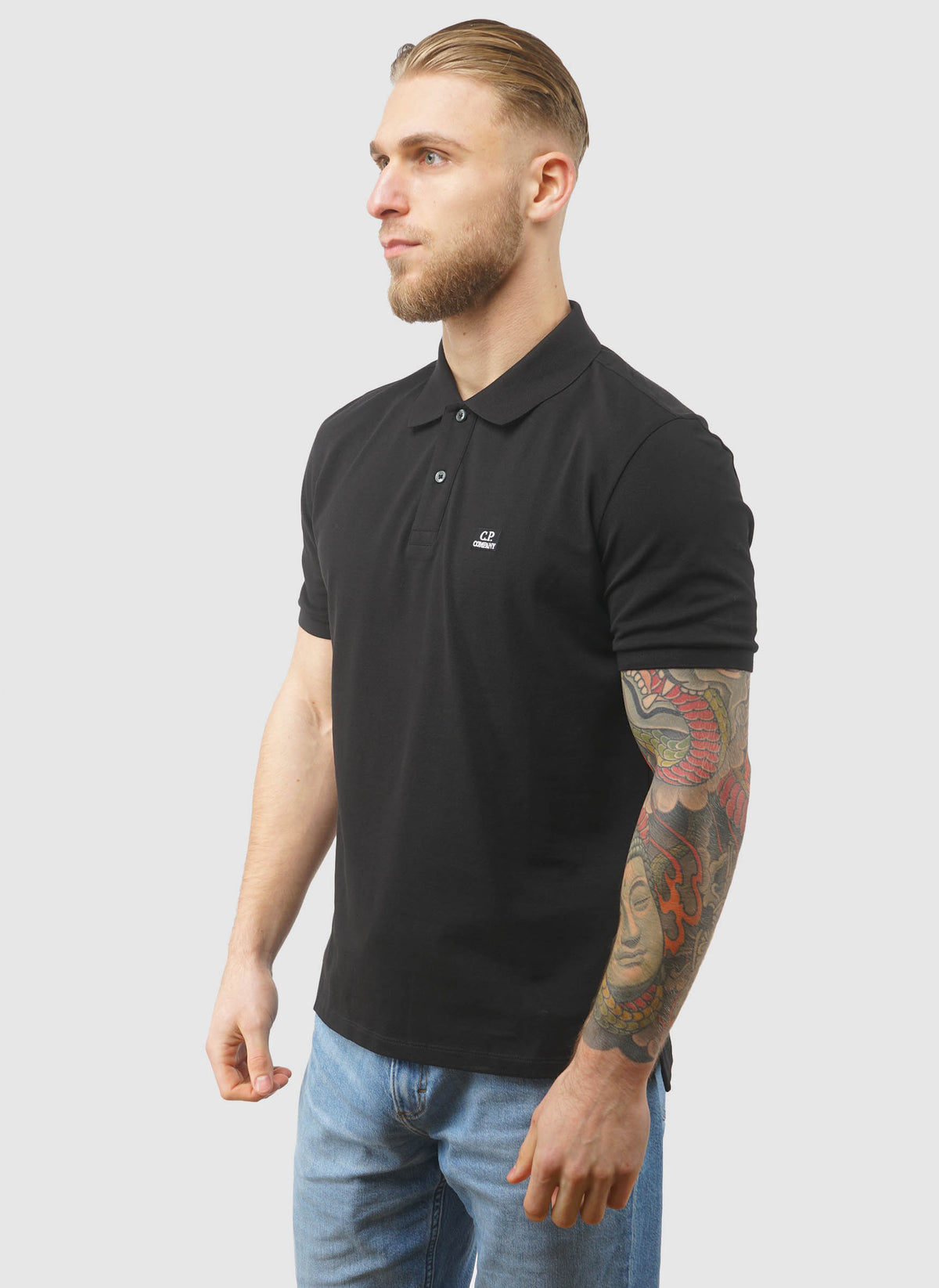 Stretch Piquet Polo Shirt - Black