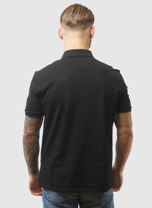 Stretch Piquet Polo Shirt - Black