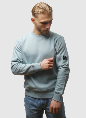 Lens Crew Neck Sweatshirt - Silver Blue
