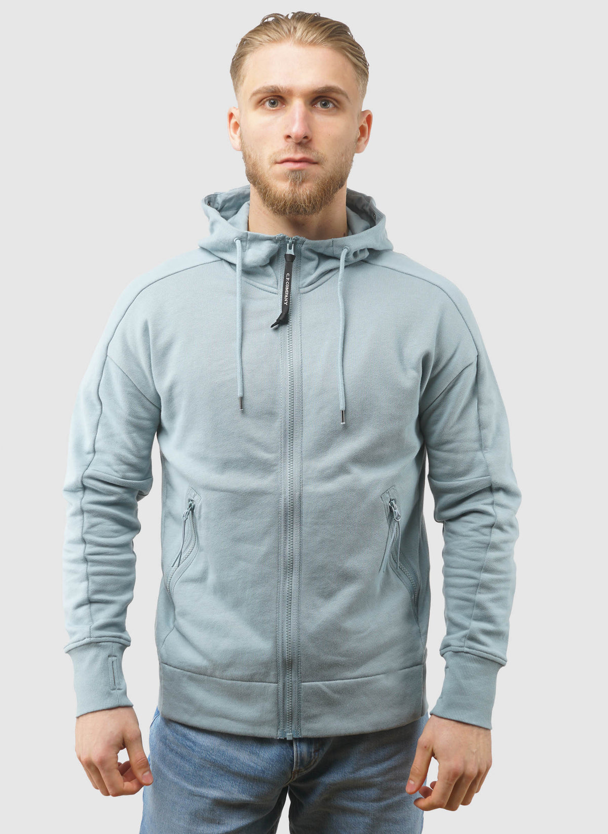 Goggle Sweatshirt Jacket - Silver Blue