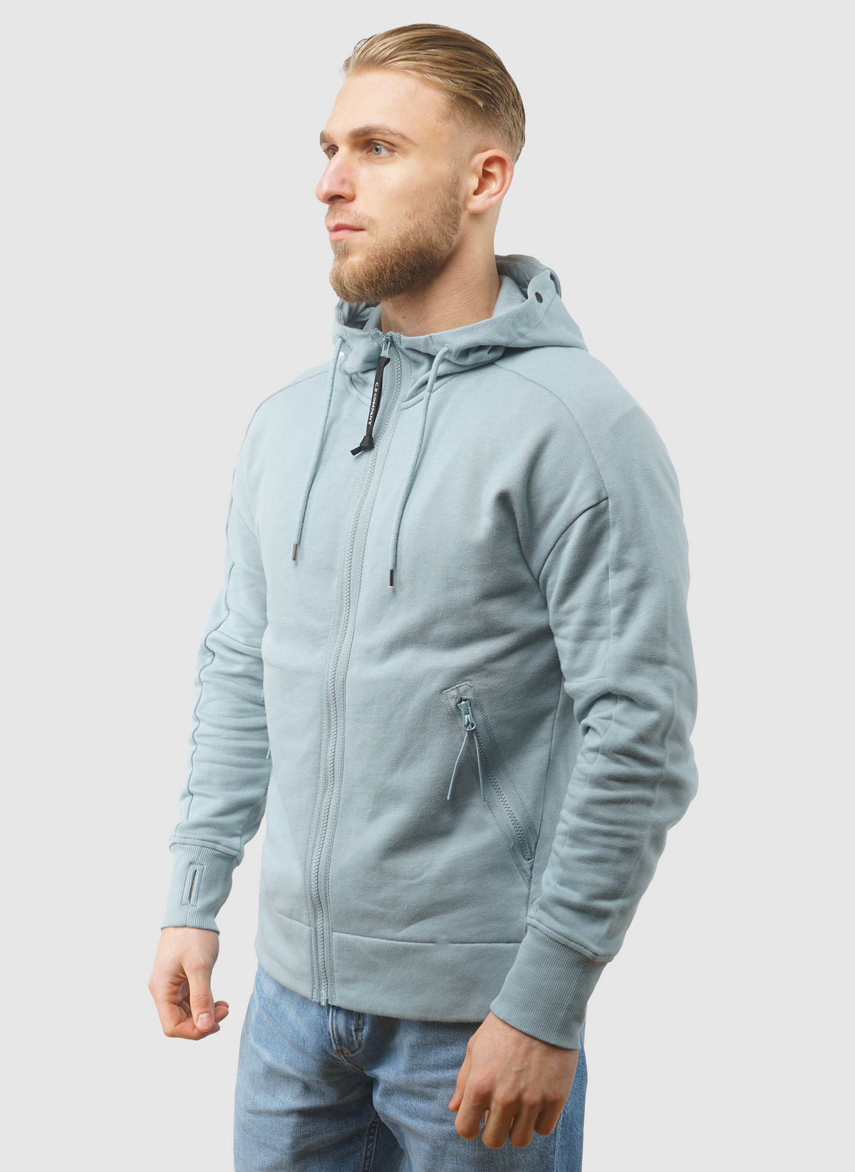 Goggle Sweatshirt Jacket - Silver Blue