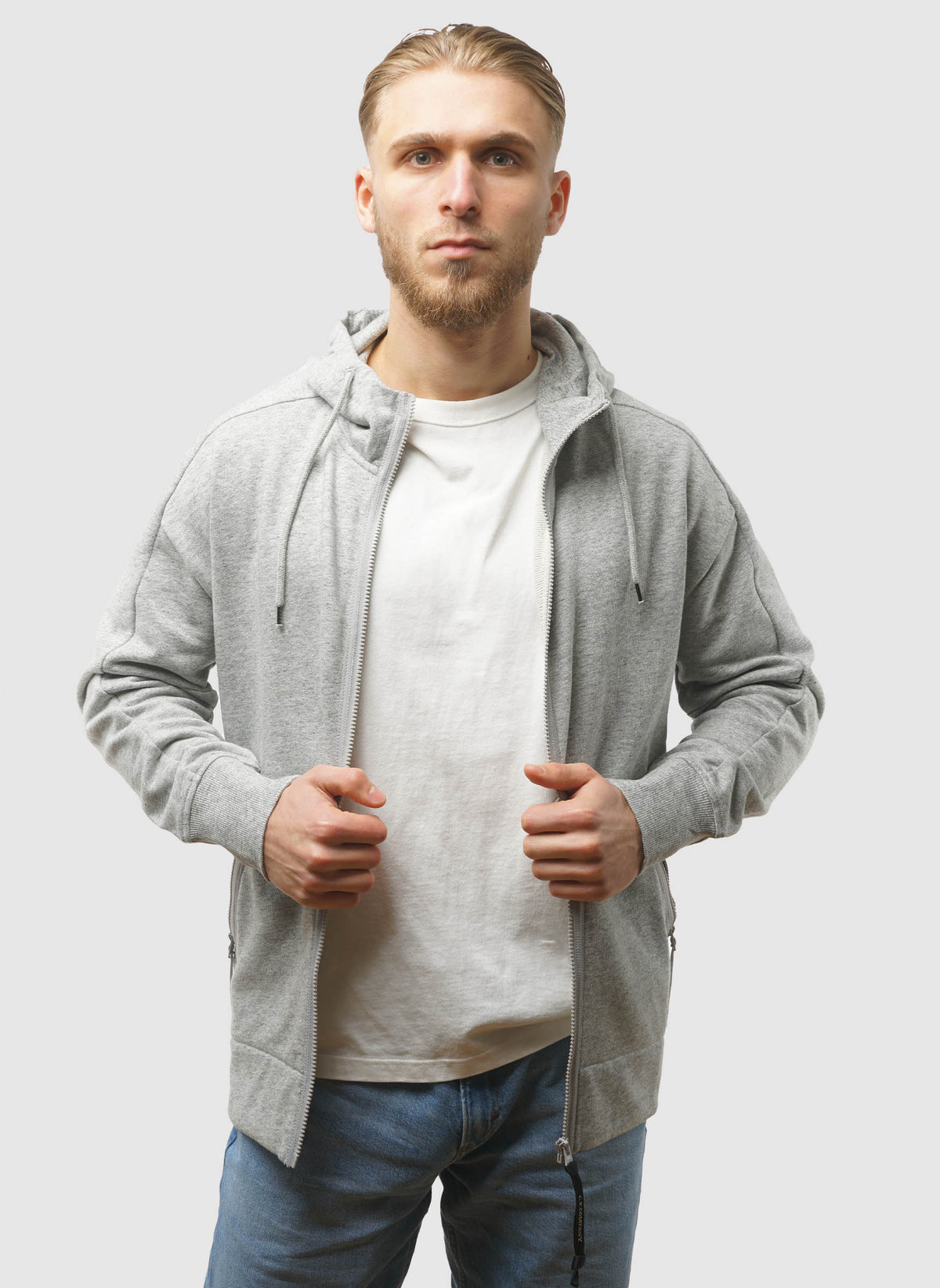 Goggle Sweatshirt Jacket  - Greystone Melange