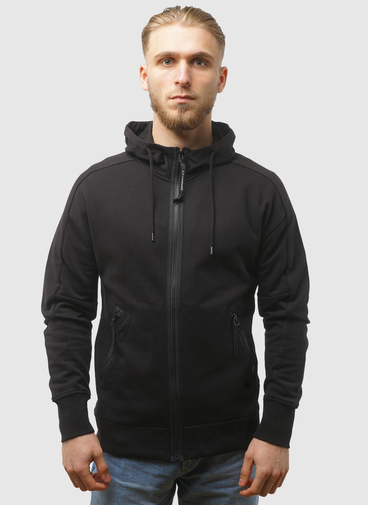 Goggle Sweatshirt Jacket - Black