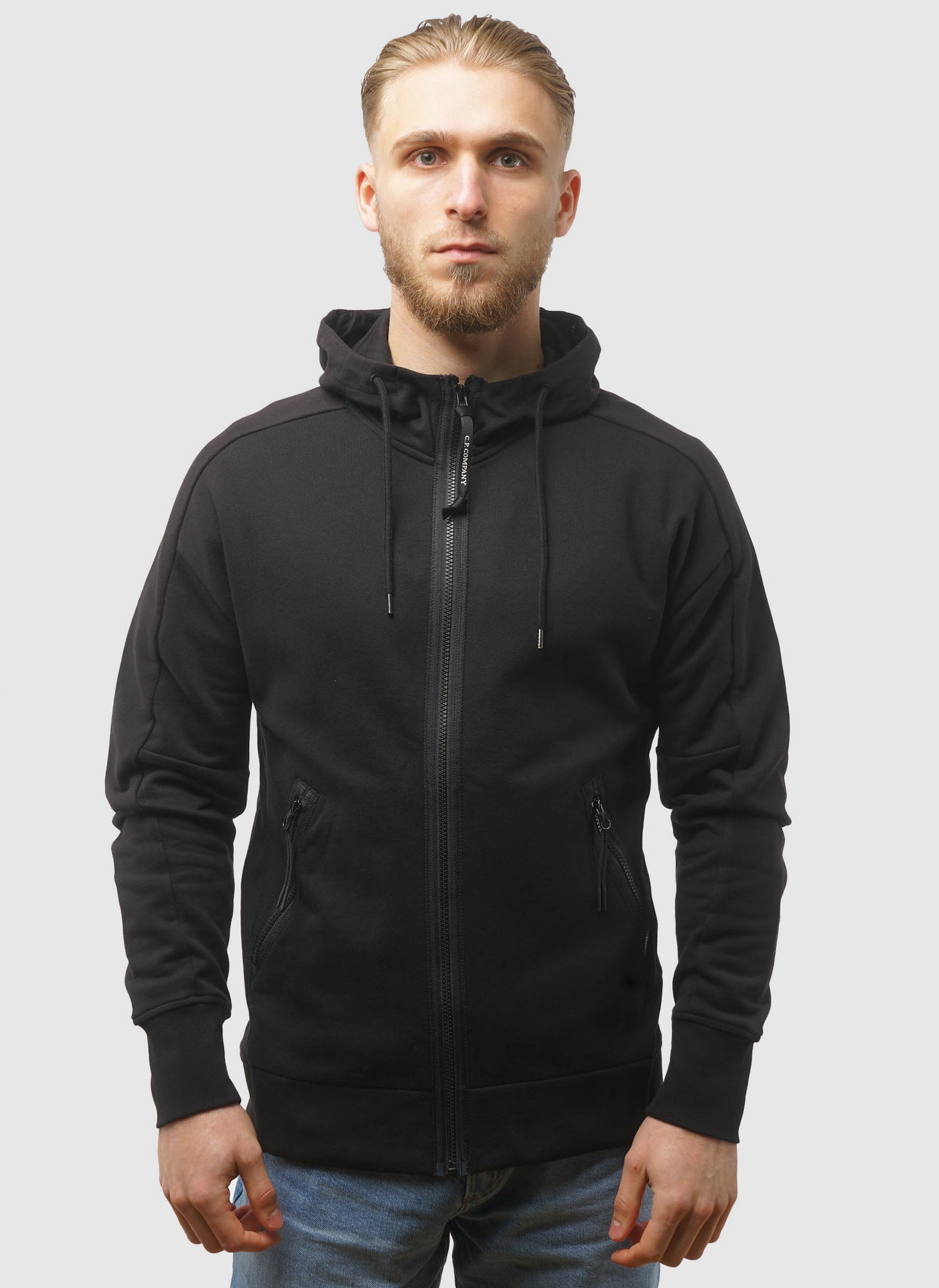 Goggle Sweatshirt Jacket - Black