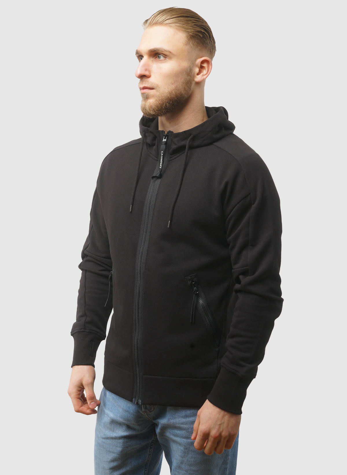Goggle Sweatshirt Jacket - Black
