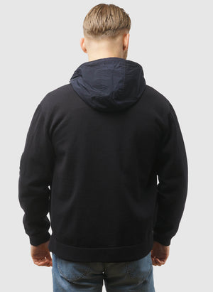 Reversible Cotton Mixed Hooded Sweater - Total Eclipse