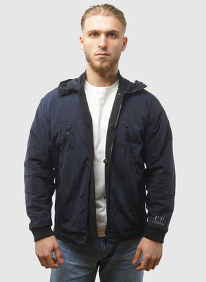 Reversible Cotton Mixed Hooded Sweater - Total Eclipse