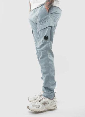 Stretch Sateen Ergonomic Cargo Pants - Silver Blue