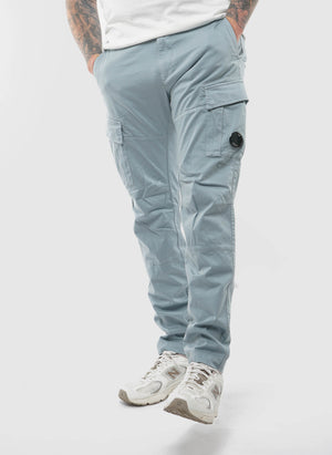 Stretch Sateen Ergonomic Cargo Pants - Silver Blue
