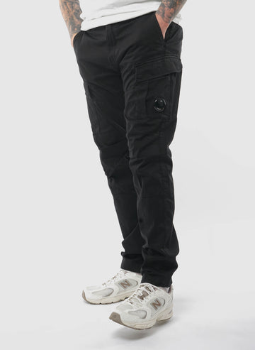 Stretch Sateen Ergonomic Cargo Pants - Black