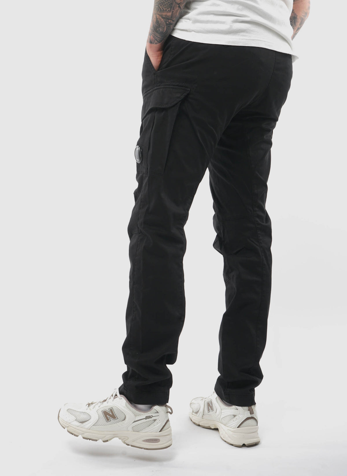 Stretch Sateen Ergonomic Cargo Pants - Black