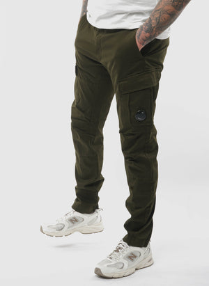 Stretch Sateen Ergonomic Cargo Pants - Ivy Green
