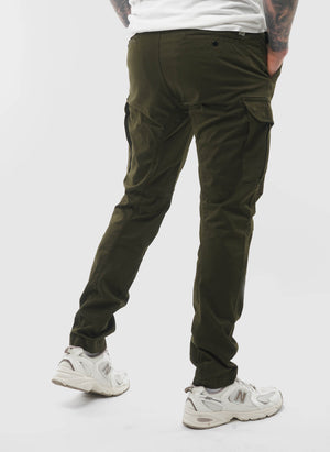 Stretch Sateen Ergonomic Cargo Pants - Ivy Green