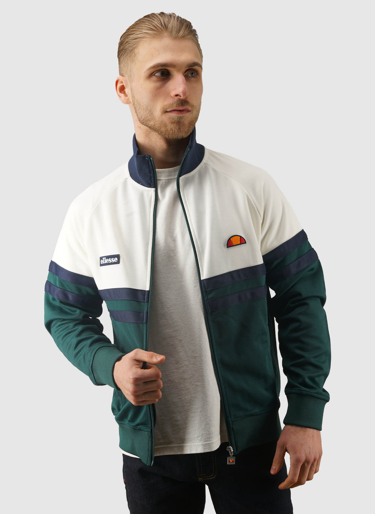 Rimini Tracktop - Dark Green/Off White