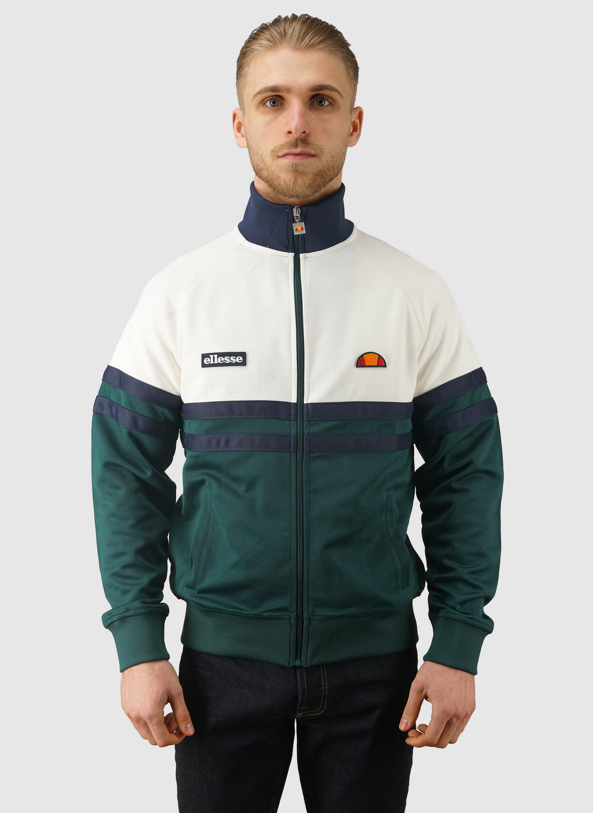 Rimini Tracktop - Dark Green/Off White