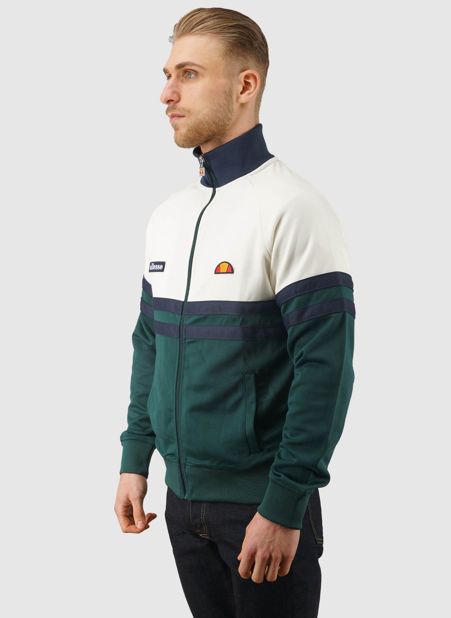 Rimini Tracktop - Dark Green/Off White