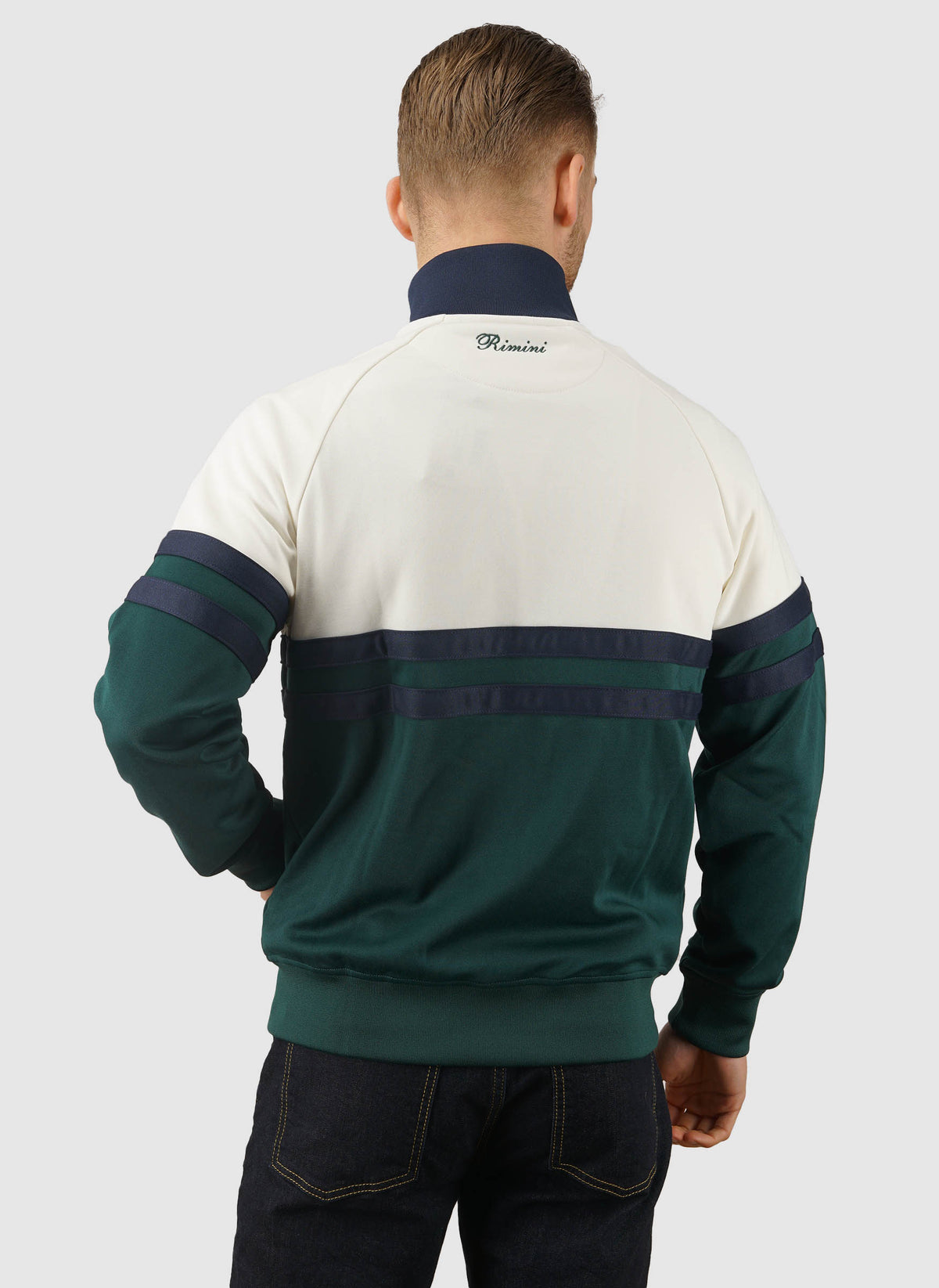 Rimini Tracktop - Dark Green/Off White