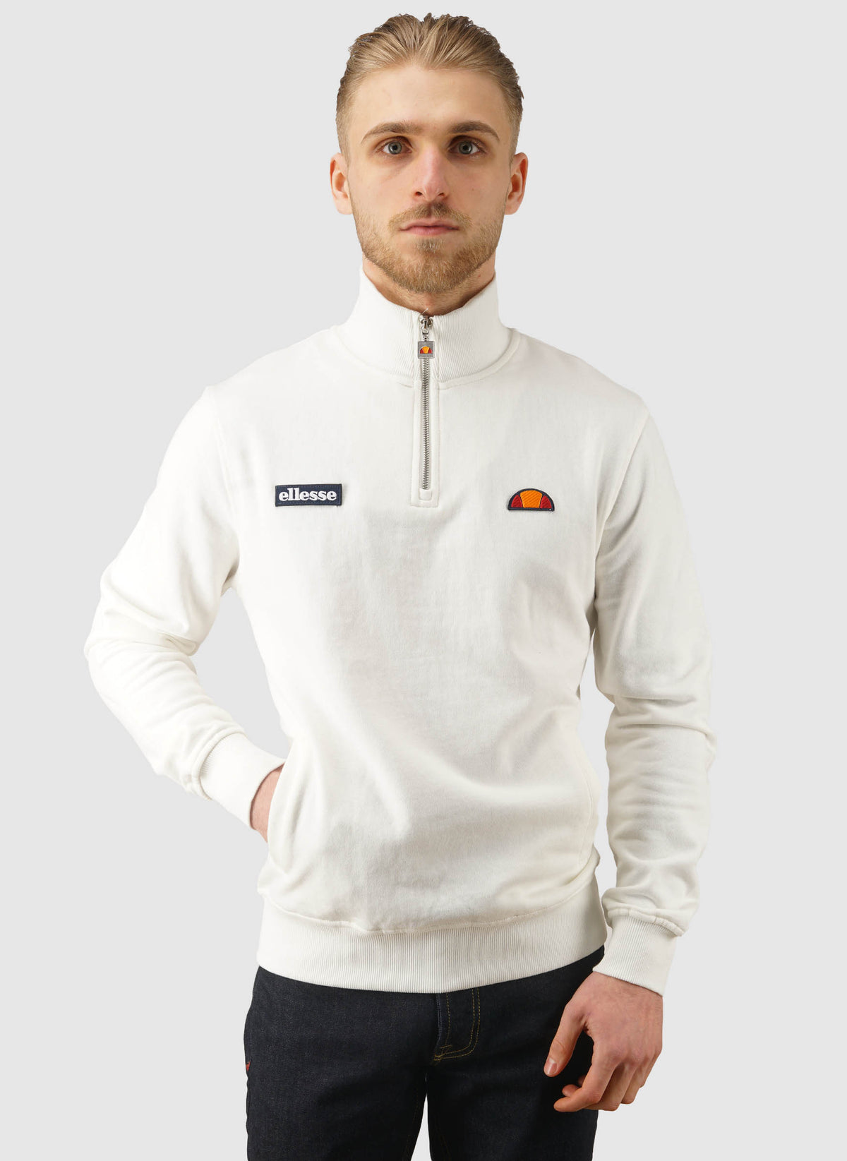 Pelegrini 1/4 Zip Sweatshirt - Off White