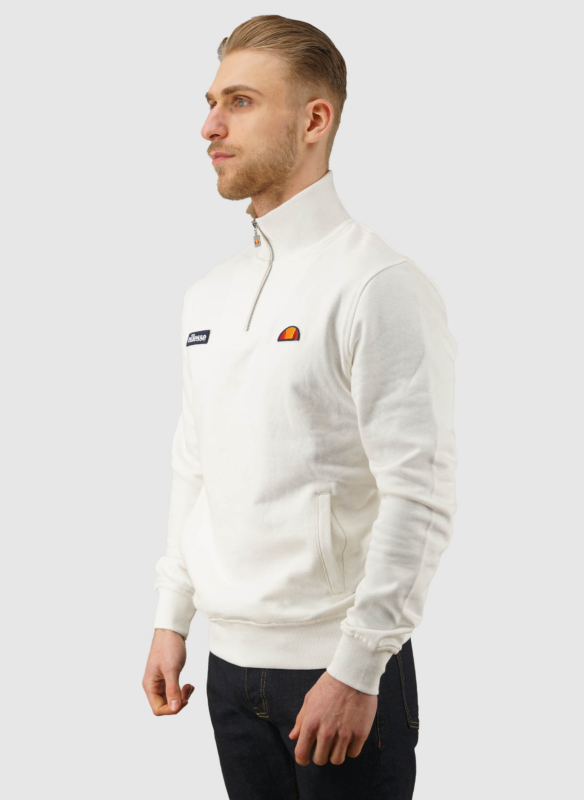 Pelegrini 1/4 Zip Sweatshirt - Off White