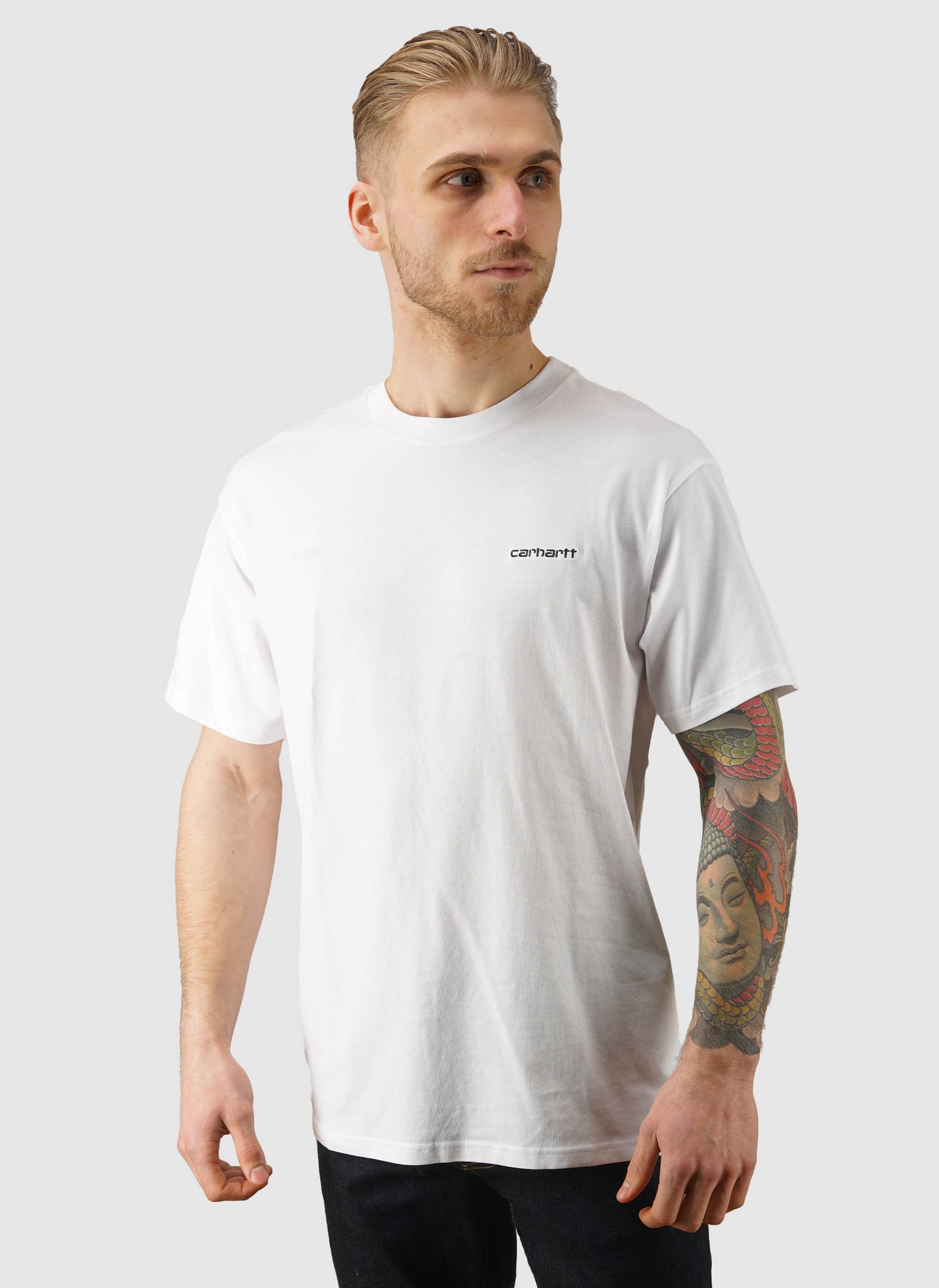 Script Embroidery T-Shirt - White/Black