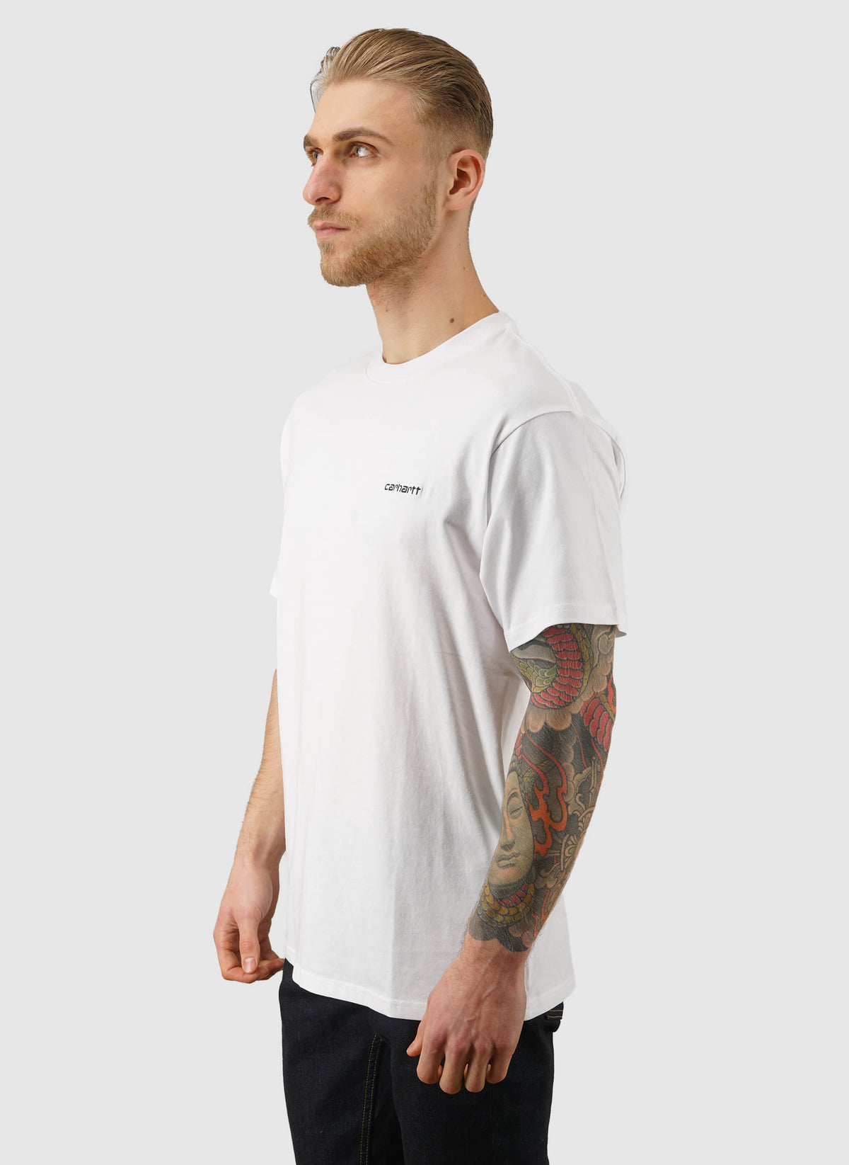 Script Embroidery T-Shirt - White/Black