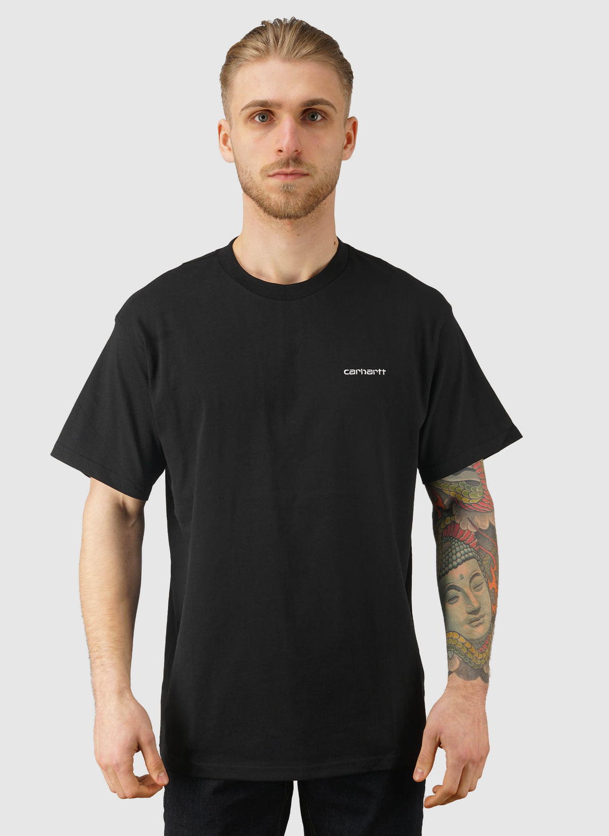 Script Embroidery T-Shirt - Black/White