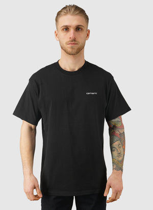 Script Embroidery T-Shirt - Black/White