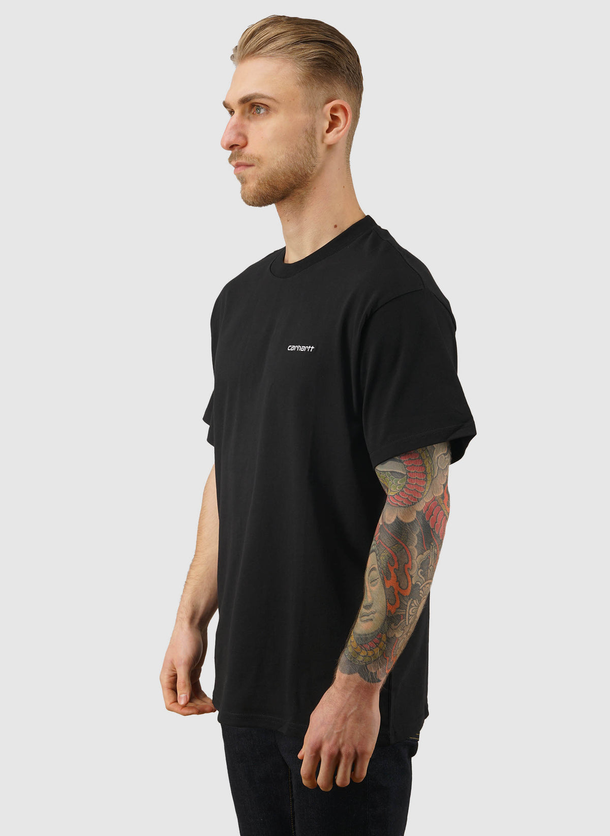 Script Embroidery T-Shirt - Black/White