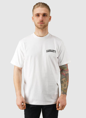 University Script T-Shirt - White/Black