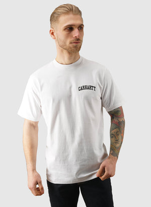 University Script T-Shirt - White/Black