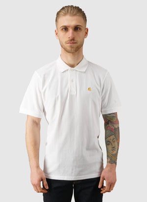 Chase Pique Polo - White/Gold
