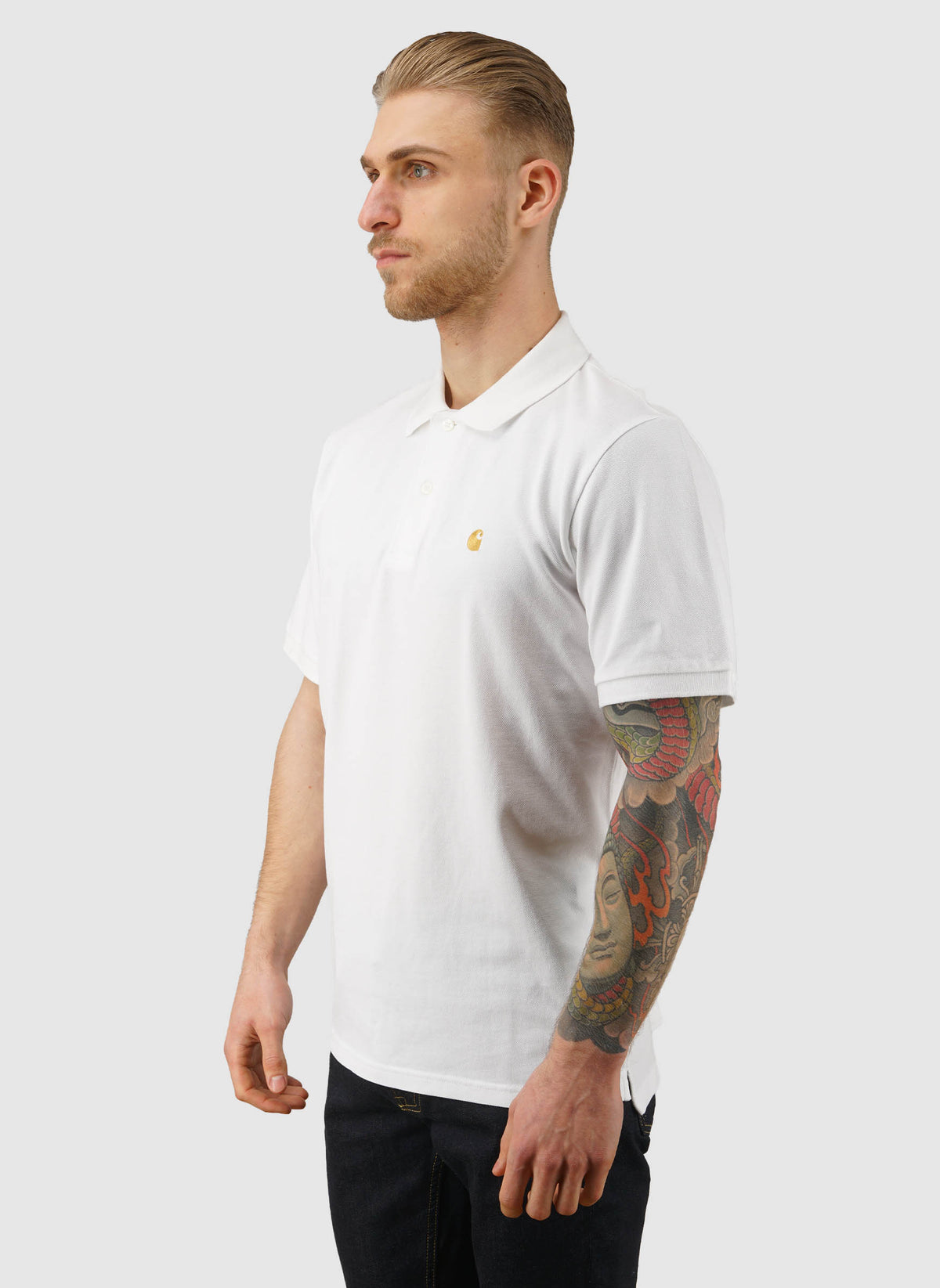Chase Pique Polo - White/Gold