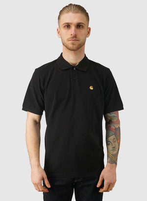 Chase Pique Polo - Black/Gold