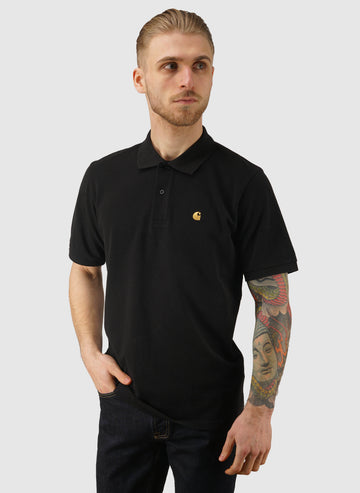 Chase Pique Polo - Black/Gold