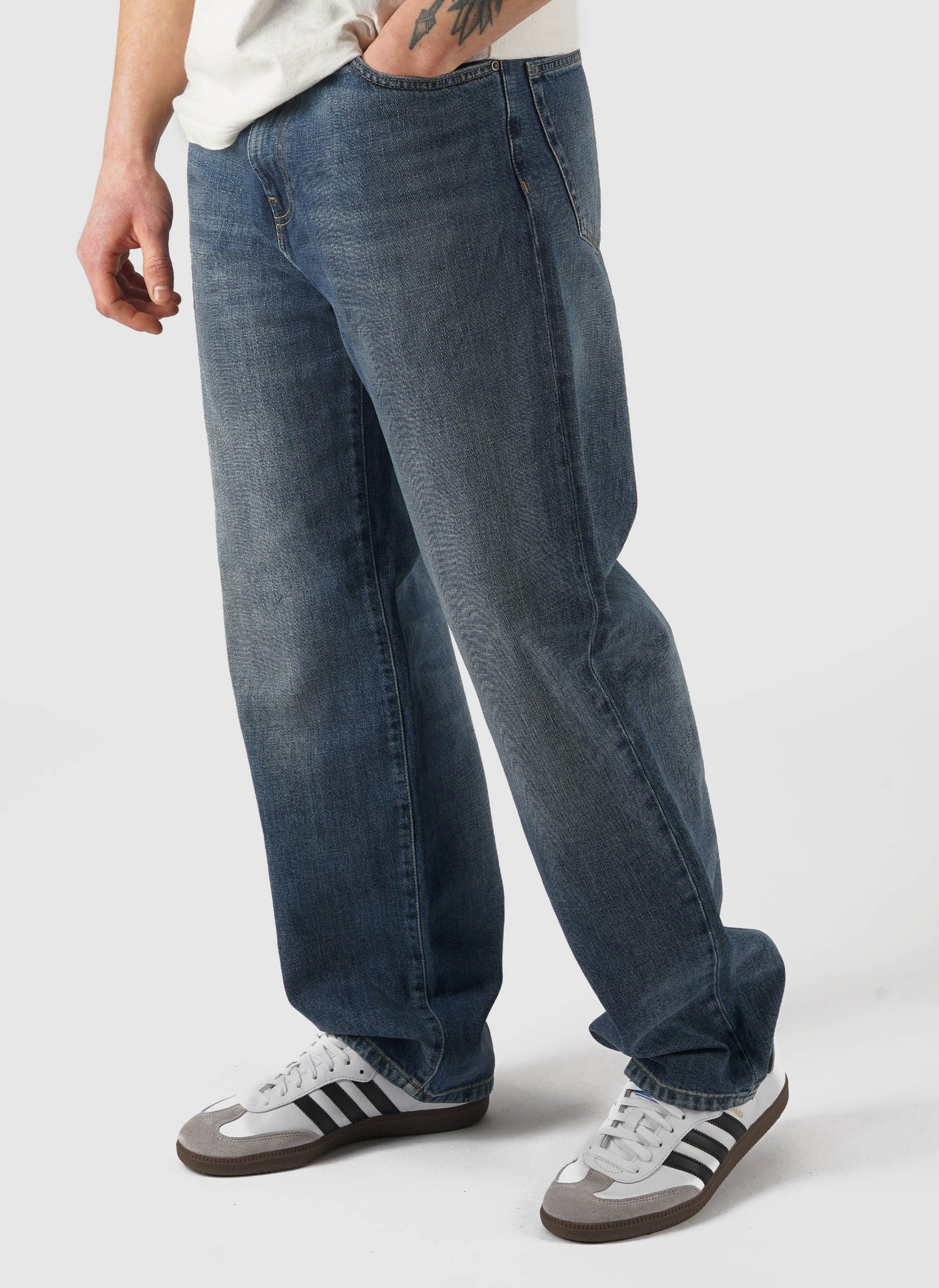 Aaron Pant Camano Denim - Blue Dark Used Washed