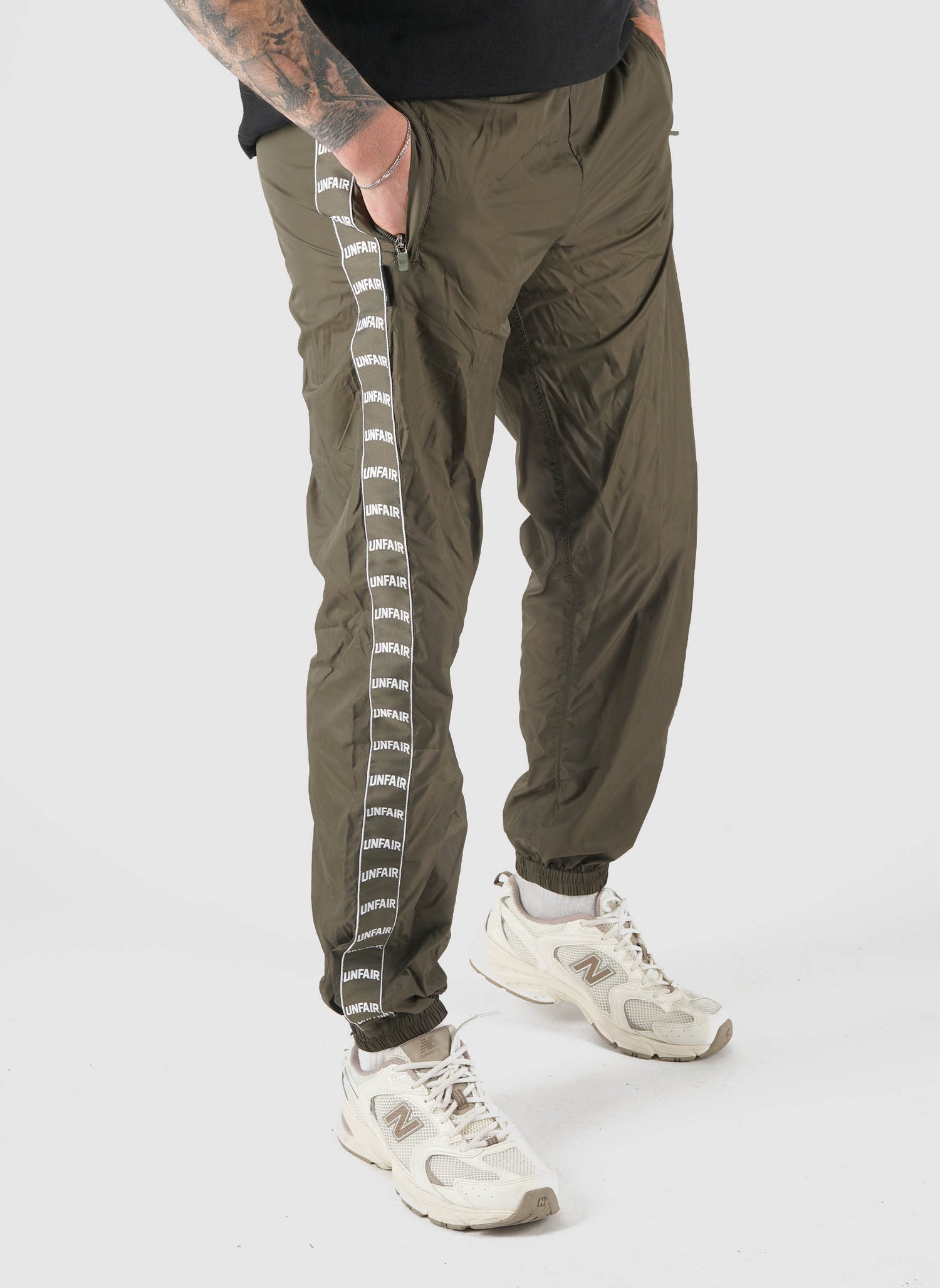 Curved Tape Trackpants - Olive