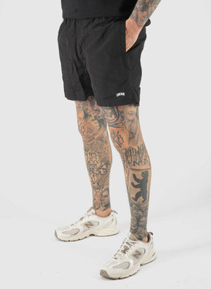 Curved Coin Pocket Shorts - Black