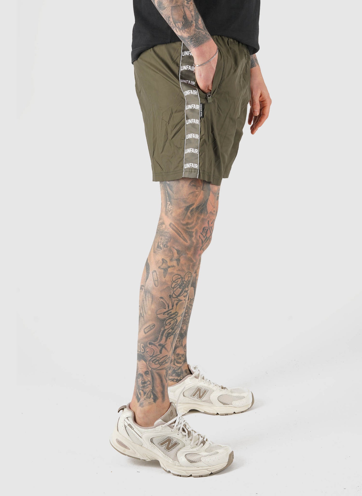 Curved Tape Trackshorts - Olive